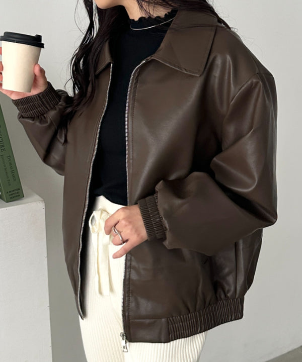オーバーサイズPUブルゾン | CL2253033 | ブラウン