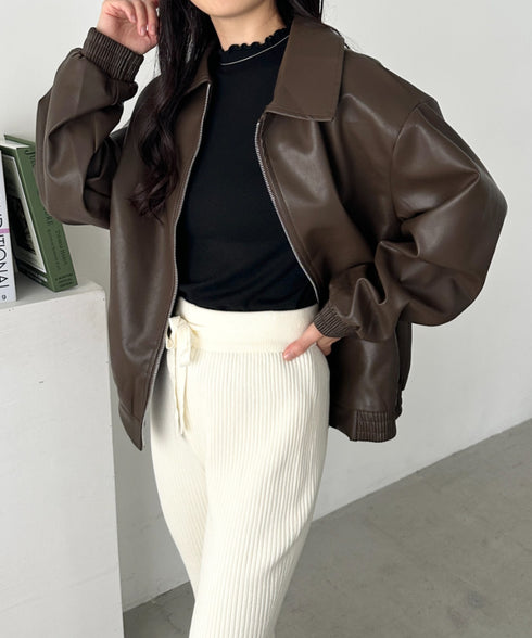 オーバーサイズPUブルゾン | CL2253033 | ブラウン