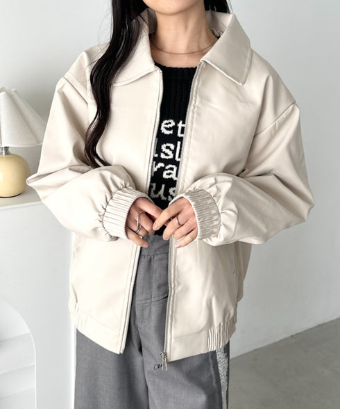 オーバーサイズPUブルゾン | CL2253033 | アイボリー