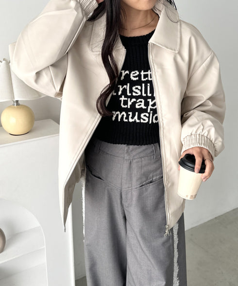 オーバーサイズPUブルゾン | CL2253033 | アイボリー