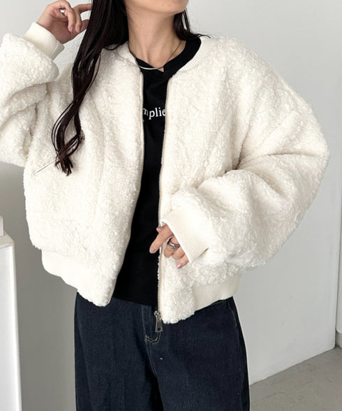 ノーカラーボアジャケット | CL2254007 | ホワイト