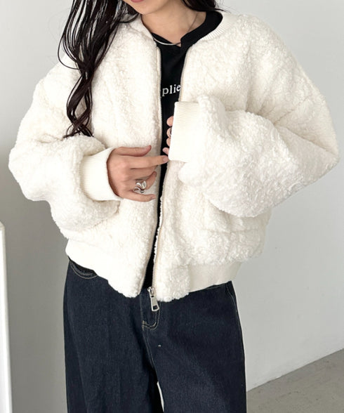 ノーカラーボアジャケット | CL2254007 | ホワイト