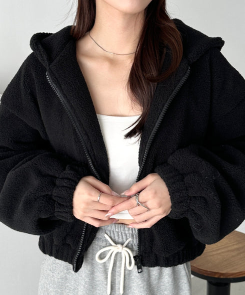 ボアフードZIPブルゾン | CL2254008 | ブラック
