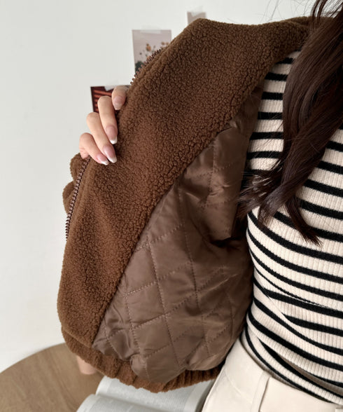 ボアフードZIPブルゾン | CL2254008 | ブラウン