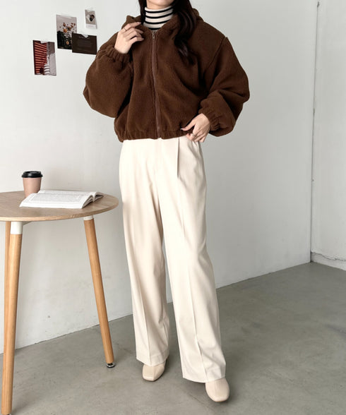 ボアフードZIPブルゾン | CL2254008 | ブラウン