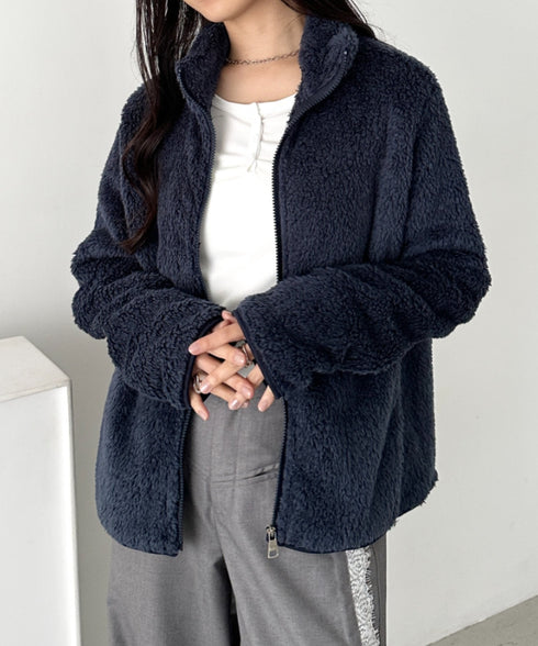 スタンドカラーフリースジップジャケット | CL2256059 | ネイビー