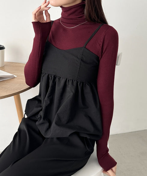 タートルネックトップス | CL2256064 | ワインレッド