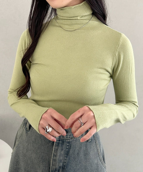 タートルネックトップス | CL2256064 | ライトグリーン