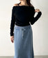 メランジニットロングスカート | BA2256047 | ブルー