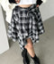 チェックシャツ巻き風ミニスカート | CL2253034 | ブラック