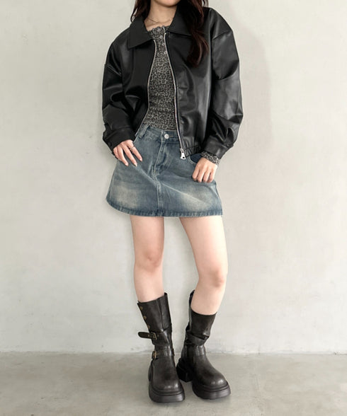 PUミドルブルゾン | BA2253030 | ブラック