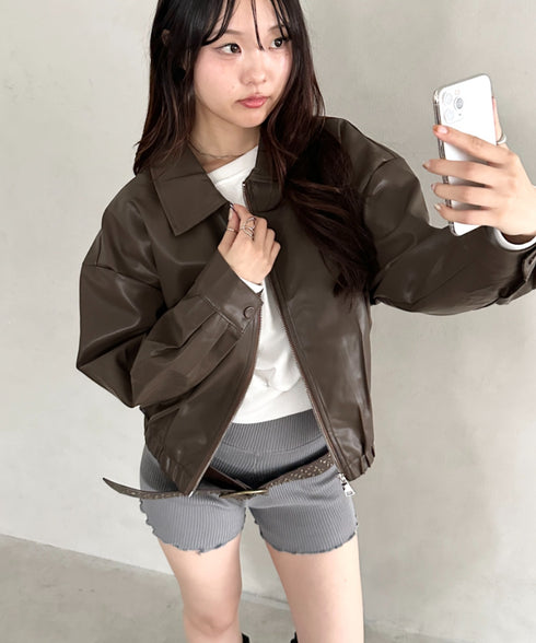 PUミドルブルゾン | BA2253030 | ブラウン