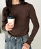 メロウフリル長袖トップス | CL2256065 | ブラウン