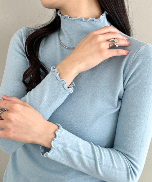 メロウフリル長袖トップス | CL2256065 | ライトブルー