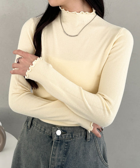 メロウフリル長袖トップス | CL2256065 | ライトイエロー