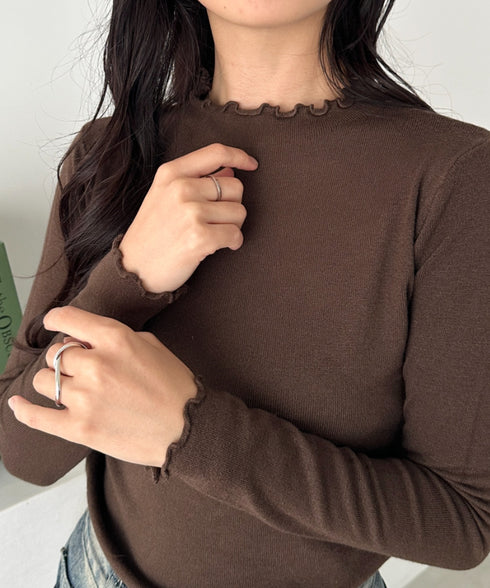 メロウフリル長袖トップス | CL2256065 | ブラウン