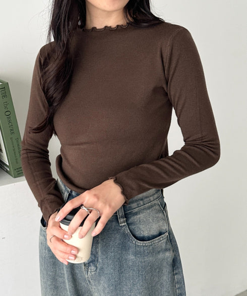 メロウフリル長袖トップス | CL2256065 | ブラウン