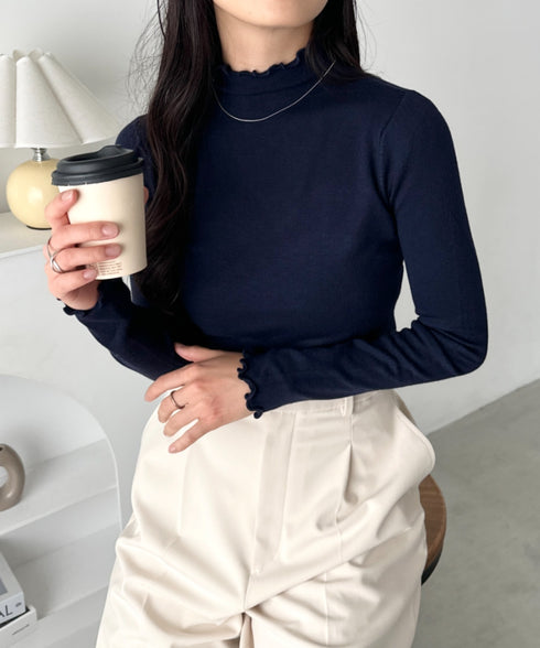 メロウフリル長袖トップス | CL2256065 | ネイビー