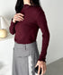 メロウフリル長袖トップス | CL2256065 | ワインレッド