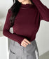 メロウフリル長袖トップス | CL2256065 | ワインレッド