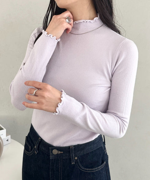 メロウフリル長袖トップス | CL2256065 | ラベンダー