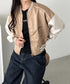 配色ノーカラーブルゾン | CL2256066 | ベージュ