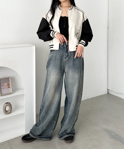 配色ノーカラーブルゾン | CL2256066 | アイボリー