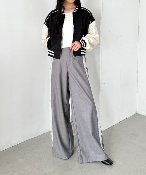 配色ノーカラーブルゾン | CL2256066 | ブラック