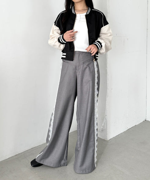 配色ノーカラーブルゾン | CL2256066 | ブラック