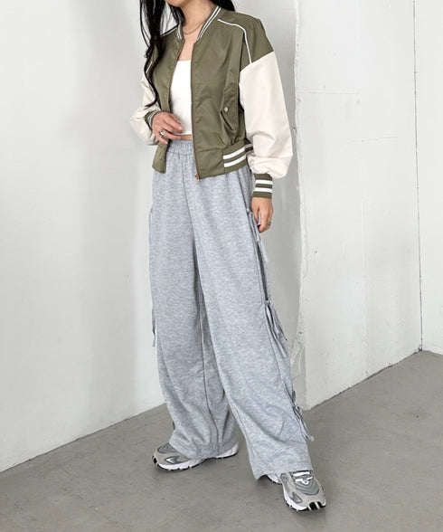 配色ノーカラーブルゾン | CL2256066 | カーキ