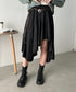 アシンメトリースウェードスカート | CL2256067 | ブラック