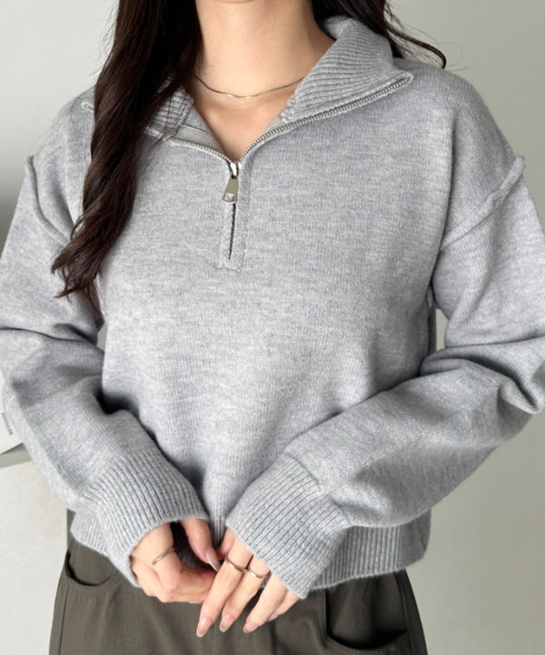 ハーフジップニットプルオーバー | CL2254012 | グレー