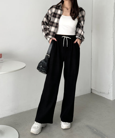 ワイドストレートスウェットパンツ | CL2256068 | ブラック