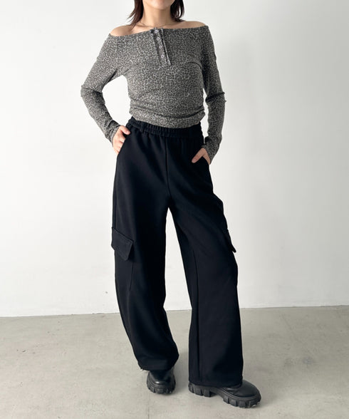 カーゴスウェットワイドパンツ | BA2256049 | ブラック