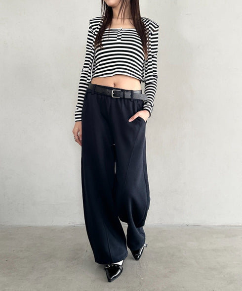 スウェットワイドカーブパンツ | BA2256050 | ネイビー