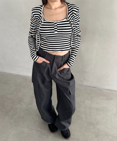 ポケットマルチワイドカーゴパンツ | BA2256051 | グレー