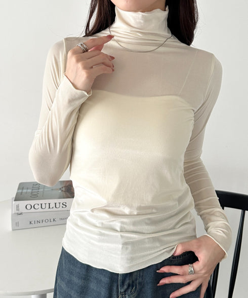 メロウハイネックシアーベロアトップス | CL2253036 | アイボリー