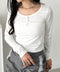 ヘンリーネック長袖トップス | CL2253037 | ホワイト