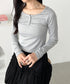 ヘンリーネック長袖トップス | CL2253037 | グレー