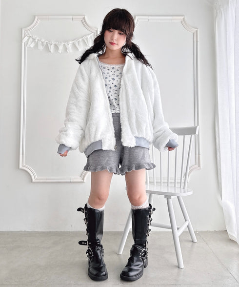 【リバーシブル】フェイクファーフーディ2WAYブルゾン | LO2254022 | ライトブルー