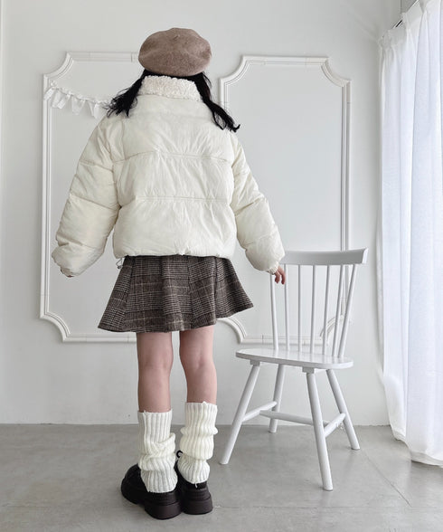 プードルファーフロントリボンパデットジャケット | LO2254025 | アイボリー