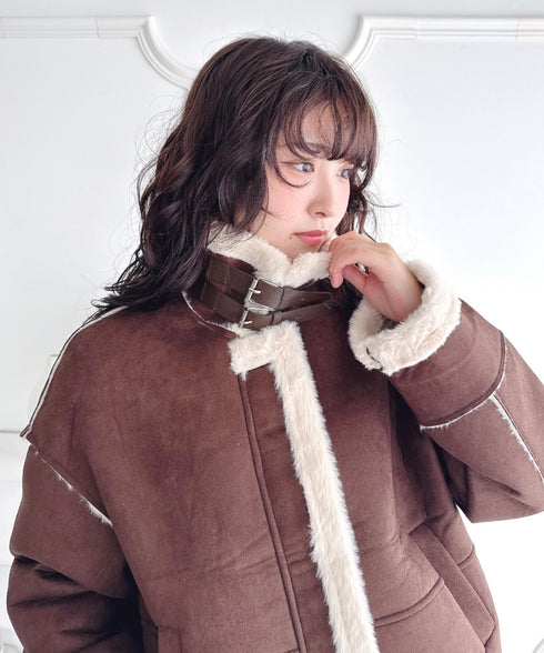 フェイクファームートンライクジャケット | LO2254027 | ブラウン