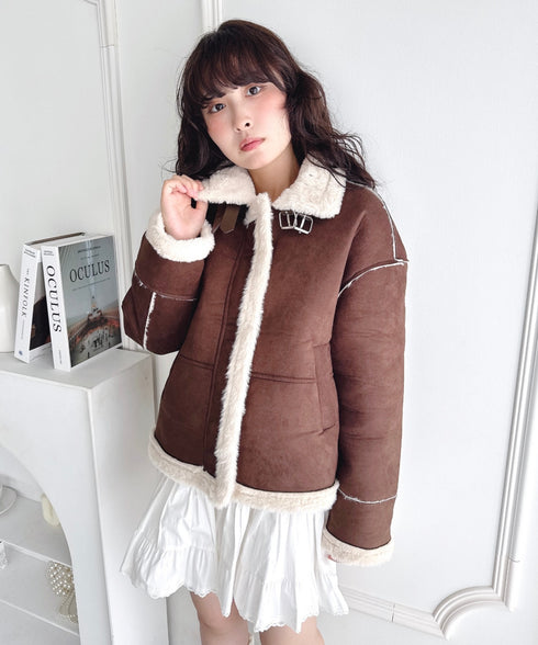 フェイクファームートンライクジャケット | LO2254027 | ブラウン