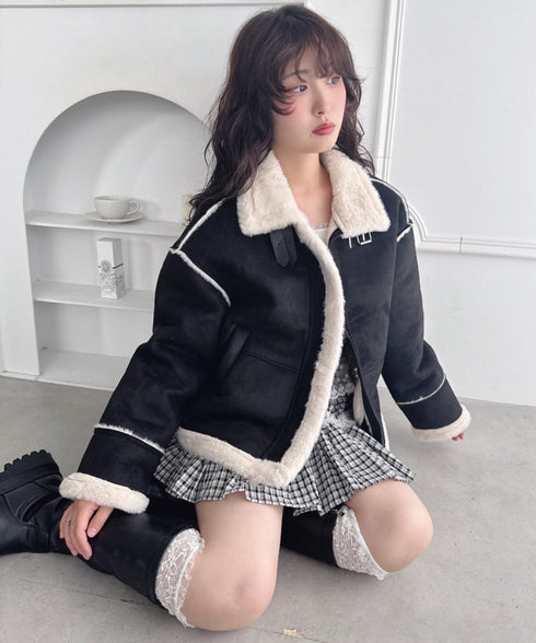 フェイクファームートンライクジャケット | LO2254027 | ブラック