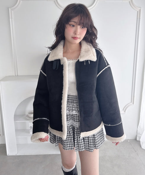 フェイクファームートンライクジャケット | LO2254027 | ブラック