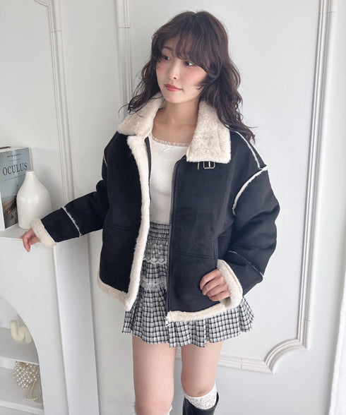 フェイクファームートンライクジャケット | LO2254027 | ブラック