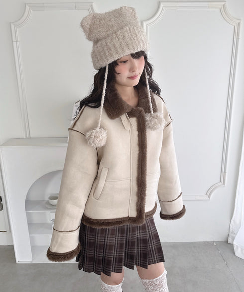 フェイクファームートンライクジャケット | LO2254027 | アイボリー