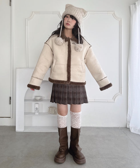 フェイクファームートンライクジャケット | LO2254027 | アイボリー