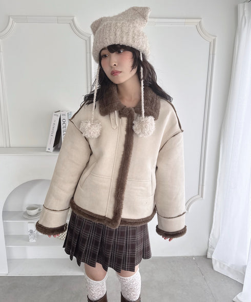 フェイクファームートンライクジャケット | LO2254027 | アイボリー