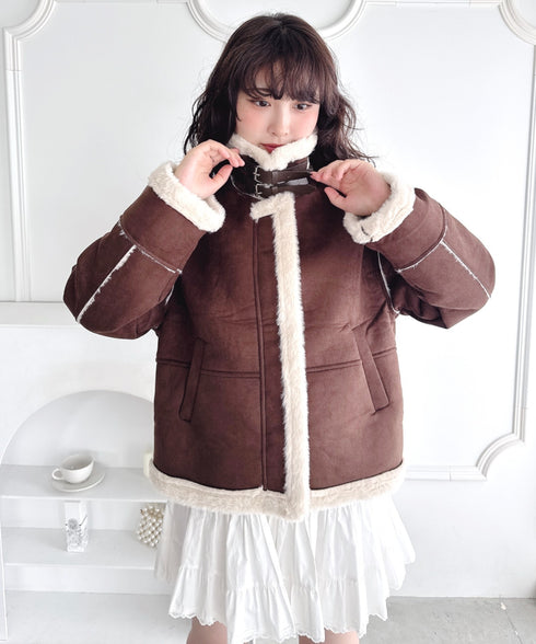 フェイクファームートンライクジャケット | LO2254027 | ブラウン